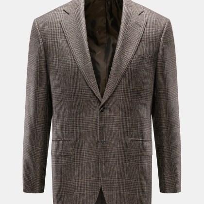 Brioni - Herren - Cashmere Sakko %27New Plume%27 dunkelbraun/graubraun kariert Brioni - Herren - Cashmere Sakko %27New Plume%27 dunkelbraun/graubraun kariert