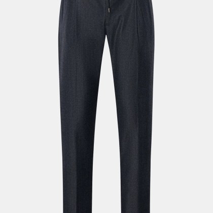 Moorer - Herren - Woll-Jogpants %27Anton%27 dunkelblau meliert Moorer - Herren - Woll-Jogpants %27Anton%27 dunkelblau meliert