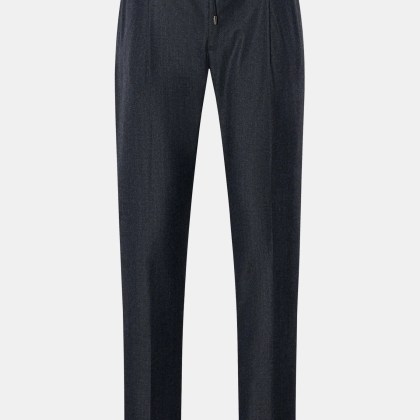 Moorer - Herren - Woll-Jogpants %27Anton%27 dunkelblau meliert Moorer - Herren - Woll-Jogpants %27Anton%27 dunkelblau meliert