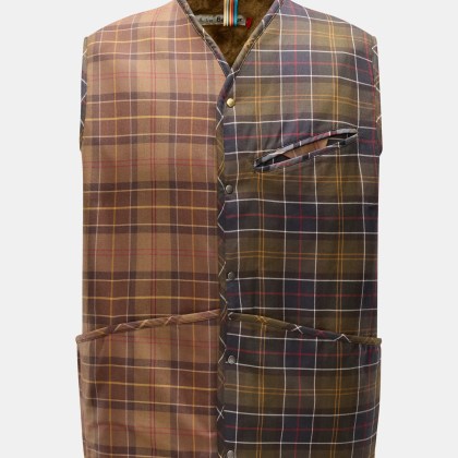 Barbour - Herren - Weste %27Liner%27 oliv/braun/rot kariert Barbour - Herren - Weste %27Liner%27 oliv/braun/rot kariert