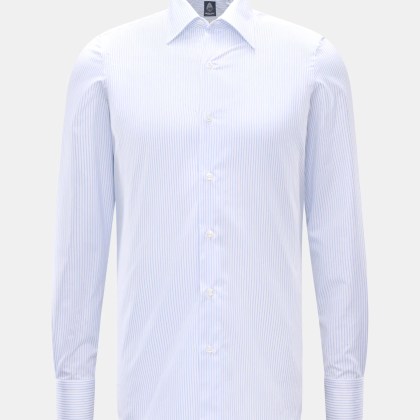 Finamore - Herren - Business Hemd %27Rodi Napoli%27 Kent-Kragen hellblau/weiß gestreift Finamore - Herren - Business Hemd %27Rodi Napoli%27 Kent-Kragen hellblau/weiß gestreift