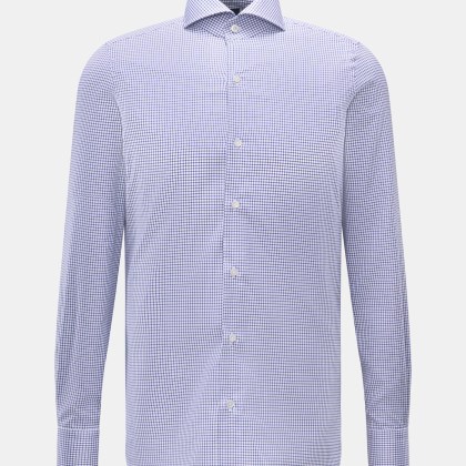 Finamore - Herren - Business Hemd %27Sergio Napoli%27 Haifisch-Kragen dunkelblau/weiß kariert Finamore - Herren - Business Hemd %27Sergio Napoli%27 Haifisch-Kragen dunkelblau/weiß kariert