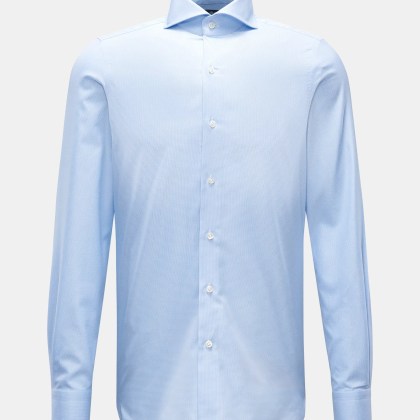 Finamore - Herren - Business Hemd %27Sergio Napoli%27 Haifisch-Kragen hellblau/weiß kariert Finamore - Herren - Business Hemd %27Sergio Napoli%27 Haifisch-Kragen hellblau/weiß kariert