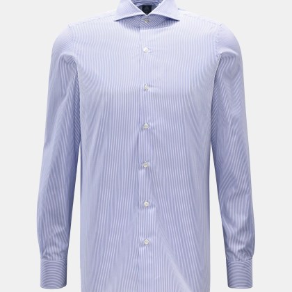 Finamore - Herren - Business Hemd %27Sergio Napoli%27 Haifisch-Kragen blau/weiß gestreift Finamore - Herren - Business Hemd %27Sergio Napoli%27 Haifisch-Kragen blau/weiß gestreift