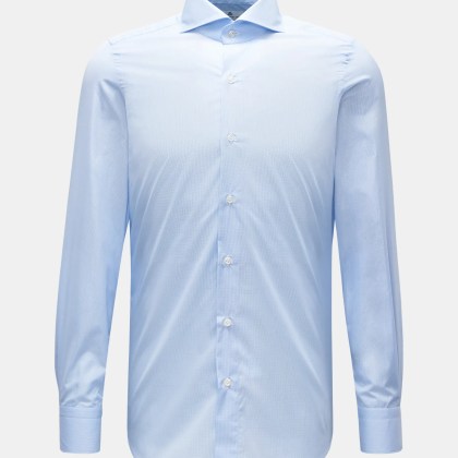 Finamore - Herren - Business Hemd %27Sergio Milano%27 Haifisch-Kragen hellblau/weiß kariert Finamore - Herren - Business Hemd %27Sergio Milano%27 Haifisch-Kragen hellblau/weiß kariert