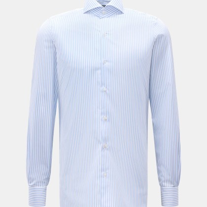 Finamore - Herren - Business Hemd %27Sergio Napoli%27 Haifisch-Kragen hellblau/weiß gestreift Finamore - Herren - Business Hemd %27Sergio Napoli%27 Haifisch-Kragen hellblau/weiß gestreift