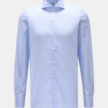 Finamore - Herren - Business Hemd %27Sergio Milano%27 Haifisch-Kragen hellblau/weiß gestreift Finamore - Herren - Business Hemd %27Sergio Milano%27 Haifisch-Kragen hellblau/weiß gestreift