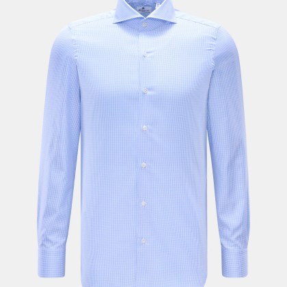 Finamore - Herren - Business Hemd %27Sergio Milano%27 Haifisch-Kragen blau/weiß kariert Finamore - Herren - Business Hemd %27Sergio Milano%27 Haifisch-Kragen blau/weiß kariert