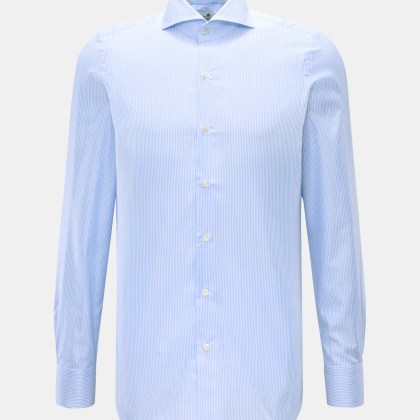 Finamore - Herren - Business Hemd %27Sergio Milano%27 Haifisch-Kragen hellblau/weiß gestreift Finamore - Herren - Business Hemd %27Sergio Milano%27 Haifisch-Kragen hellblau/weiß gestreift