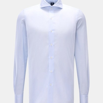 Finamore - Herren - Business Hemd %27Sergio Napoli%27 Haifisch-Kragen hellblau/weiß gestreift Finamore - Herren - Business Hemd %27Sergio Napoli%27 Haifisch-Kragen hellblau/weiß gestreift