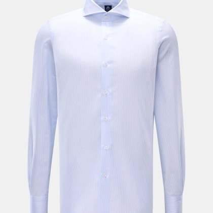 Finamore - Herren - Business Hemd %27Sergio Napoli%27 Haifisch-Kragen hellblau/weiß gestreift Finamore - Herren - Business Hemd %27Sergio Napoli%27 Haifisch-Kragen hellblau/weiß gestreift