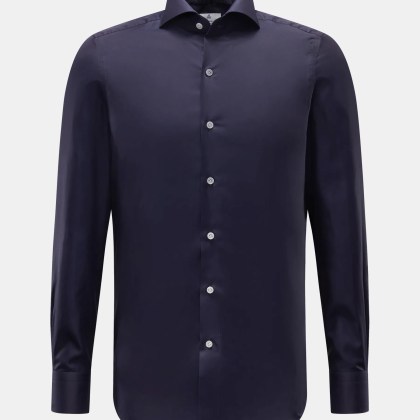 Finamore - Herren - Business Hemd %27Sergio Milano%27 Haifisch-Kragen navy Finamore - Herren - Business Hemd %27Sergio Milano%27 Haifisch-Kragen navy