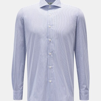 Borrelli - Herren - Business Hemd %27Nando%27 Haifisch-Kragen navy/weiß kariert Borrelli - Herren - Business Hemd %27Nando%27 Haifisch-Kragen navy/weiß kariert