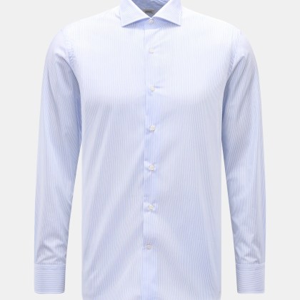 Gherardi - Herren - Business Hemd Haifisch-Kragen hellblau/weiß gestreift Gherardi - Herren - Business Hemd Haifisch-Kragen hellblau/weiß gestreift