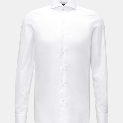 Finamore - Herren - Business Hemd %27Sergio Napoli%27 Haifisch-Kragen weiß Finamore - Herren - Business Hemd %27Sergio Napoli%27 Haifisch-Kragen weiß