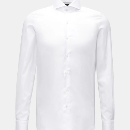 Finamore - Herren - Business Hemd %27Sergio Napoli%27 Haifisch-Kragen weiß Finamore - Herren - Business Hemd %27Sergio Napoli%27 Haifisch-Kragen weiß