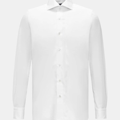 Finamore - Herren - Business Hemd %27Eduardo Napoli%27 Haifisch-Kragen weiß Finamore - Herren - Business Hemd %27Eduardo Napoli%27 Haifisch-Kragen weiß