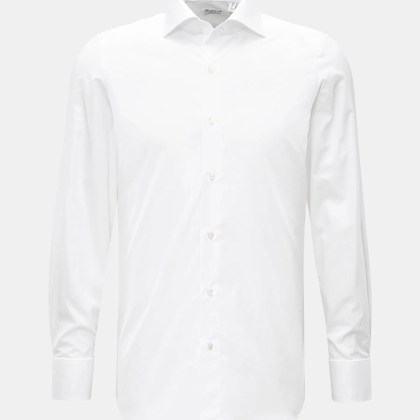 Finamore - Herren - Business Hemd %27Eduardo Napoli%27 Haifisch-Kragen weiß Finamore - Herren - Business Hemd %27Eduardo Napoli%27 Haifisch-Kragen weiß