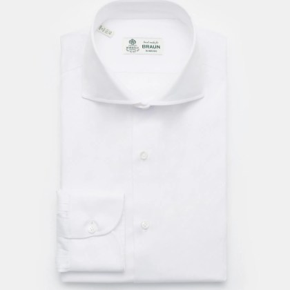 Borrelli - Herren - Business Hemd %27Nando%27 Haifisch-Kragen weiß Borrelli - Herren - Business Hemd %27Nando%27 Haifisch-Kragen weiß