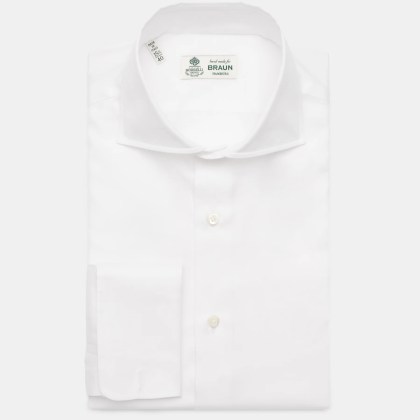 Borrelli - Herren - Business Hemd %27Nando%27 Haifisch-Kragen weiß Borrelli - Herren - Business Hemd %27Nando%27 Haifisch-Kragen weiß