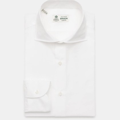 Borrelli - Herren - Business Hemd %27Nando%27 Haifisch-Kragen weiß Borrelli - Herren - Business Hemd %27Nando%27 Haifisch-Kragen weiß