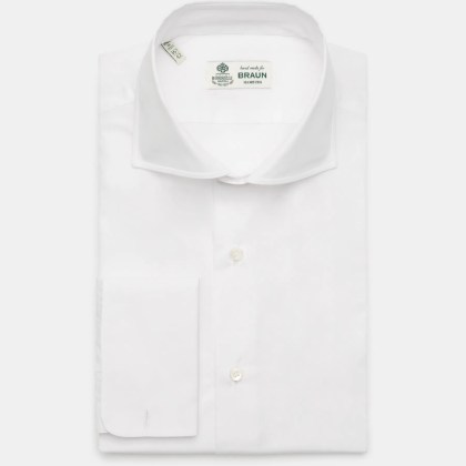 Borrelli - Herren - Business Hemd %27Nando%27 Haifisch-Kragen weiß Borrelli - Herren - Business Hemd %27Nando%27 Haifisch-Kragen weiß