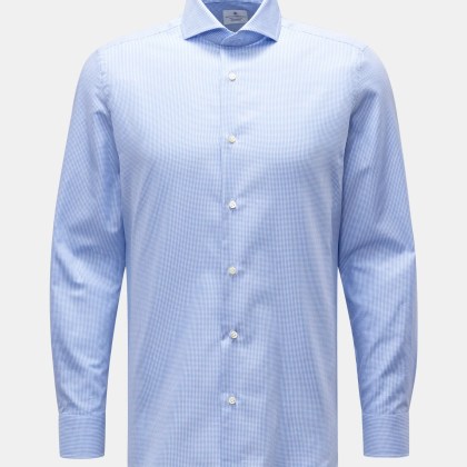 Giampaolo - Herren - Business Hemd Haifisch-Kragen hellblau/weiß kariert Giampaolo - Herren - Business Hemd Haifisch-Kragen hellblau/weiß kariert