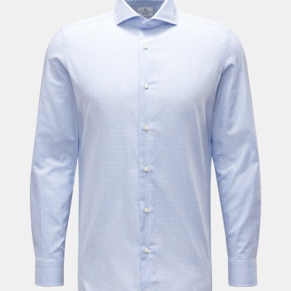 Giampaolo - Herren - Business Hemd Haifisch-Kragen hellblau/weiß kariert Giampaolo - Herren - Business Hemd Haifisch-Kragen hellblau/weiß kariert