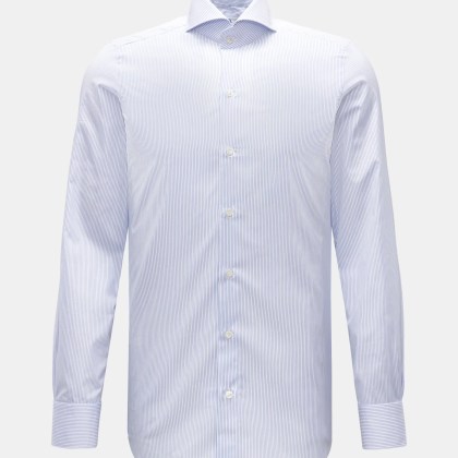 Finamore - Herren - Business Hemd %27Sergio Milano%27 Haifisch-Kragen blau/weiß gestreift Finamore - Herren - Business Hemd %27Sergio Milano%27 Haifisch-Kragen blau/weiß gestreift