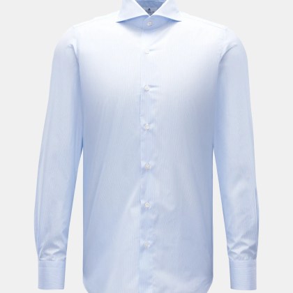 Finamore - Herren - Business Hemd %27Sergio Milano%27 Haifisch-Kragen hellblau/weiß gestreift Finamore - Herren - Business Hemd %27Sergio Milano%27 Haifisch-Kragen hellblau/weiß gestreift