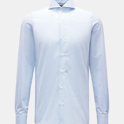 Finamore - Herren - Business Hemd %27Sergio Napoli%27 Haifisch-Kragen hellblau/weiß gestreift Finamore - Herren - Business Hemd %27Sergio Napoli%27 Haifisch-Kragen hellblau/weiß gestreift