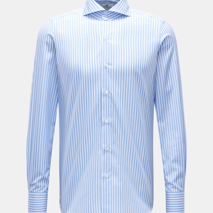 Finamore - Herren - Business Hemd %27Sergio Milano%27 Haifisch-Kragen hellblau/weiß gestreift Finamore - Herren - Business Hemd %27Sergio Milano%27 Haifisch-Kragen hellblau/weiß gestreift