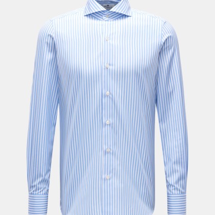 Finamore - Herren - Business Hemd %27Sergio Milano%27 Haifisch-Kragen hellblau/weiß gestreift Finamore - Herren - Business Hemd %27Sergio Milano%27 Haifisch-Kragen hellblau/weiß gestreift
