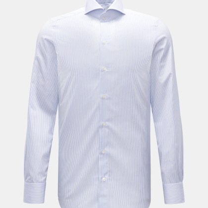 Finamore - Herren - Business Hemd %27Sergio Milano%27 Haifisch-Kragen blau/weiß gestreift Finamore - Herren - Business Hemd %27Sergio Milano%27 Haifisch-Kragen blau/weiß gestreift