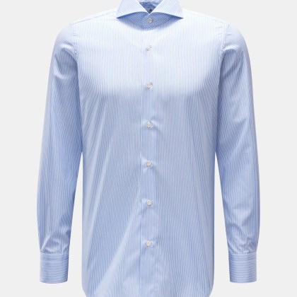 Finamore - Herren - Business Hemd %27Sergio Milano%27 Haifisch-Kragen hellblau/weiß gestreift Finamore - Herren - Business Hemd %27Sergio Milano%27 Haifisch-Kragen hellblau/weiß gestreift