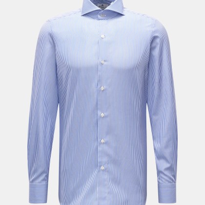 Finamore - Herren - Business Hemd %27Sergio Milano%27 Haifisch-Kragen blau/weiß gestreift Finamore - Herren - Business Hemd %27Sergio Milano%27 Haifisch-Kragen blau/weiß gestreift