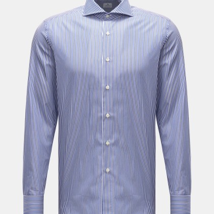 Truzzi - Herren - Business Hemd Haifisch-Kragen %27Napoli Busto%27 dunkelblau/weiß gestreift Truzzi - Herren - Business Hemd Haifisch-Kragen %27Napoli Busto%27 dunkelblau/weiß gestreift