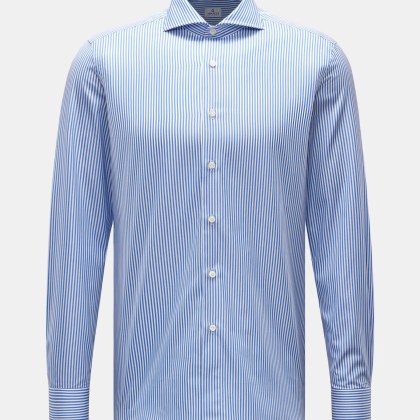 Truzzi - Herren - Business Hemd Haifisch-Kragen %27Napoli Busto%27 blau/weiß gestreift Truzzi - Herren - Business Hemd Haifisch-Kragen %27Napoli Busto%27 blau/weiß gestreift