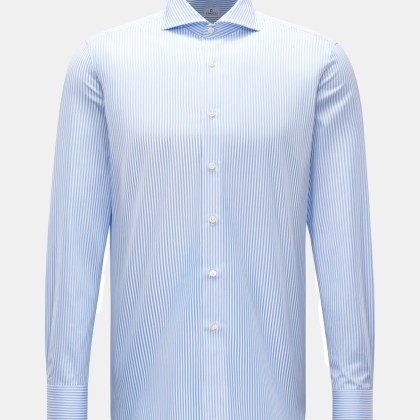 Truzzi - Herren - Business Hemd Haifisch-Kragen %27Napoli Busto%27 hellblau/weiß gestreift Truzzi - Herren - Business Hemd Haifisch-Kragen %27Napoli Busto%27 hellblau/weiß gestreift