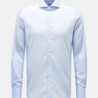 Gherardi - Herren - Casual Hemd Haifisch-Kragen pastellblau/weiß kariert Gherardi - Herren - Casual Hemd Haifisch-Kragen pastellblau/weiß kariert