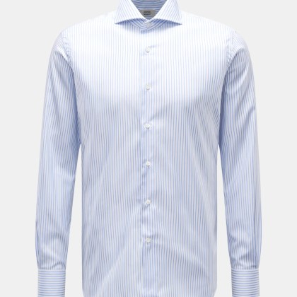Gherardi - Herren - Casual Hemd Haifisch-Kragen hellblau/weiß gestreift Gherardi - Herren - Casual Hemd Haifisch-Kragen hellblau/weiß gestreift