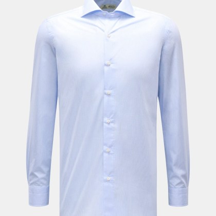 Borrelli - Herren - Business Hemd %27Nando%27 Haifisch-Kragen hellblau/weiß kariert Borrelli - Herren - Business Hemd %27Nando%27 Haifisch-Kragen hellblau/weiß kariert