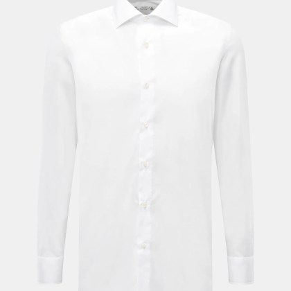 Borrelli - Herren - Business Hemd %27Luciano%27 Haifisch-Kragen weiß Borrelli - Herren - Business Hemd %27Luciano%27 Haifisch-Kragen weiß