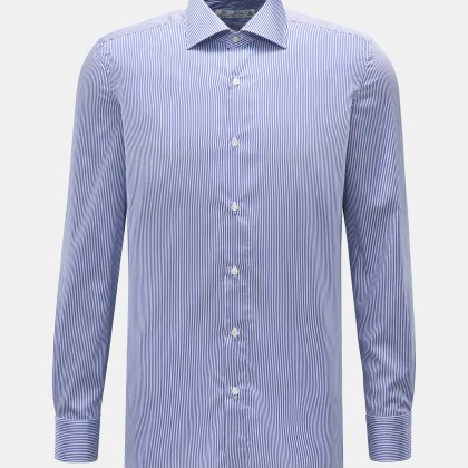 Borrelli - Herren - Business Hemd %27Luciano%27 Haifisch-Kragen navy/weiß gestreift Borrelli - Herren - Business Hemd %27Luciano%27 Haifisch-Kragen navy/weiß gestreift