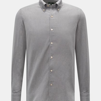 Borrelli - Herren - Casual Hemd %27Gable%27 Kent-Kragen grau meliert Borrelli - Herren - Casual Hemd %27Gable%27 Kent-Kragen grau meliert