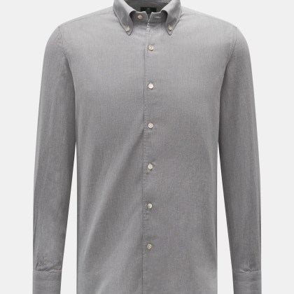 Borrelli - Herren - Casual Hemd %27Gable%27 Kent-Kragen grau meliert Borrelli - Herren - Casual Hemd %27Gable%27 Kent-Kragen grau meliert