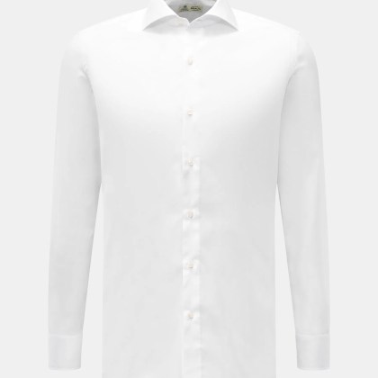 Borrelli - Herren - Oxford Hemd %27Nando%27 Haifisch-Kragen weiß Borrelli - Herren - Oxford Hemd %27Nando%27 Haifisch-Kragen weiß