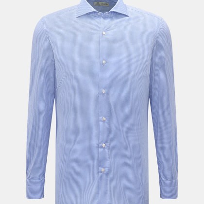 Borrelli - Herren - Business Hemd %27Nando%27 Haifisch-Kragen blau/weiß kariert Borrelli - Herren - Business Hemd %27Nando%27 Haifisch-Kragen blau/weiß kariert