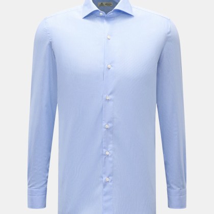 Borrelli - Herren - Business Hemd %27Nando%27 Haifisch-Kragen hellblau/weiß kariert Borrelli - Herren - Business Hemd %27Nando%27 Haifisch-Kragen hellblau/weiß kariert