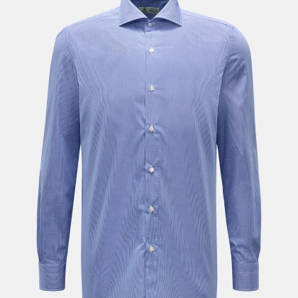 Borrelli - Herren - Business Hemd %27Nando%27 Haifisch-Kragen dunkelblau/weiß kariert Borrelli - Herren - Business Hemd %27Nando%27 Haifisch-Kragen dunkelblau/weiß kariert